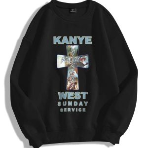 Unisex Kanye Sunday Service Bisiklet Yaka Sweatshirt
