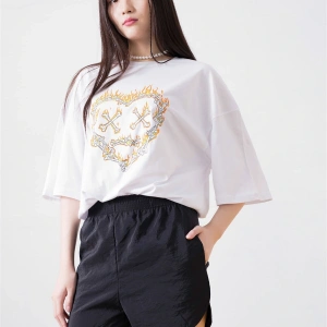 Unisex Kemik Kalp Beyaz Tshirt