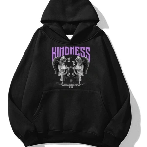 Unisex Kindness Sweatshirt Hoodie Siyah
