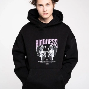 Unisex Kindness Sweatshirt Hoodie Siyah
