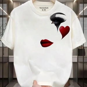 UNİSEX Kod 1 Eyelash Desen T-shirt