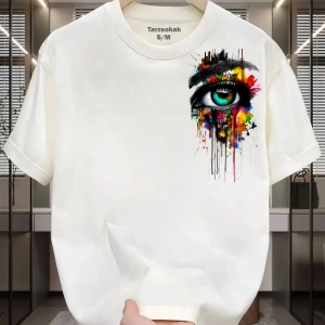 UNİSEX Kod 15 Eyelash Desen T-shirt