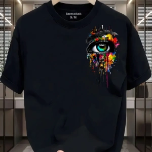 UNİSEX Kod 15 Eyelash Desen T-shirt