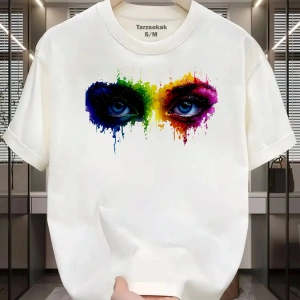 UNİSEX Kod 16 Eyelash Desen T-shirt