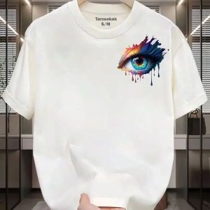 UNİSEX Kod 17 Eyelash Desen T-shirt