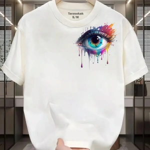 UNİSEX Kod 18 Eyelash Desen T-shirt