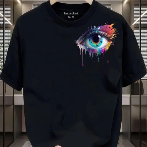 UNİSEX Kod 18 Eyelash Desen T-shirt