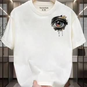 UNİSEX Kod 2 Eyelash Desen T-shirt