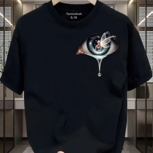 UNİSEX Kod 6 Eyelash Desen T-shirt