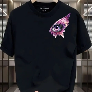 UNİSEX Kod 7 Eyelash Desen T-shirt