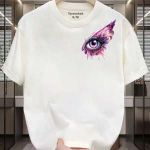 UNİSEX Kod 7 Eyelash Desen T-shirt