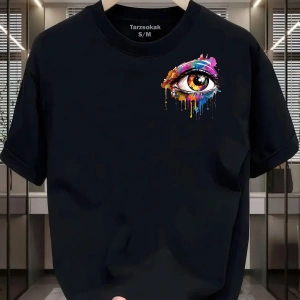 UNİSEX Kod 8 Eyelash Desen T-shirt