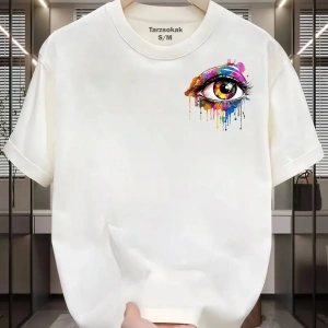 UNİSEX Kod 8 Eyelash Desen T-shirt