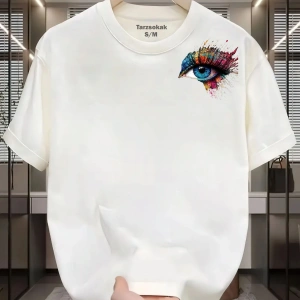 UNİSEX Kod 9 Eyelash Desen T-shirt