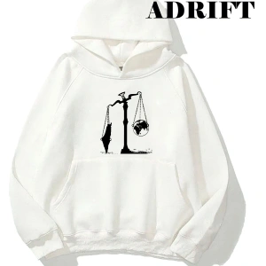 Unisex Kudüs Çığlık Sweatshirt Hoodie Kapşonlu Beyaz