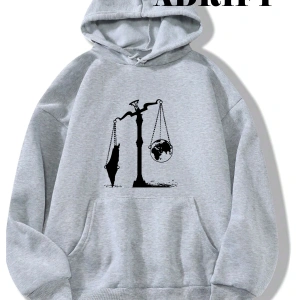 Unisex Kudüs Çığlık Sweatshirt Hoodie Kapşonlu Beyaz