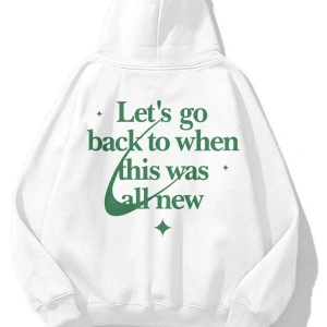 Unisex Lets Go Back Sweatshirt Hoodie Beyaz