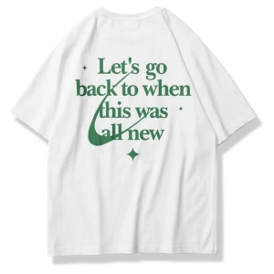 Unisex Lets Go Back Tshirt Beyaz
