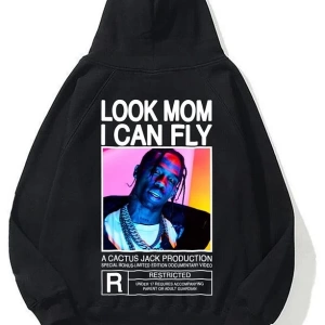 Unisex Look Mom I Can Fly Renkli Siyah Sweatshirt Siyah