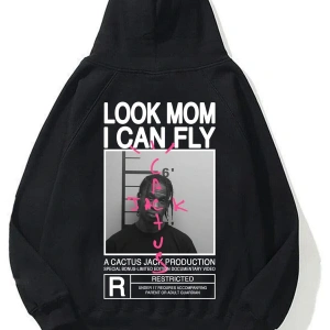 Unisex Look Mom I Can Fly Sweatshirt Beyaz