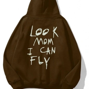 Unisex Look Mom I Can Fly Sweatshirt Beyaz