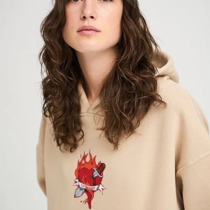 Unisex Love Hate Sweatshirt Hoodie Gri