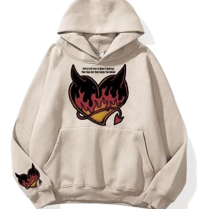 Unisex Love Is Evil Sweatshirt Hoodie Gri