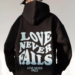 Unisex Love Never Fails Sweatshirt Siyah