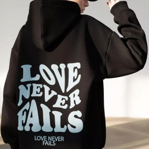 Unisex Love Never Fails Sweatshirt Siyah
