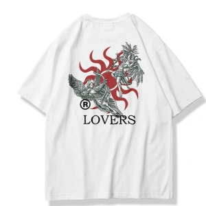 Unisex Lovers Tshirt Beyaz