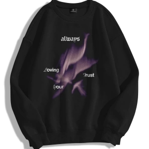Unisex Loving Your Trust Bisiklet Yaka Sweatshirt