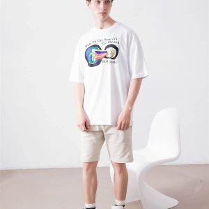 Unisex Man On The Moon 3 Kid Cudi Beyaz Tshirt