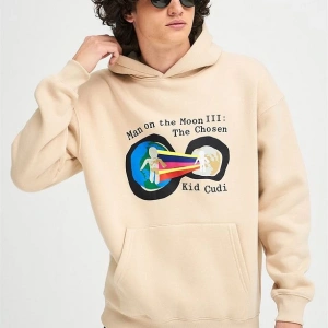 Unisex Man On The Moon Sweatshirt Hoodie Gri