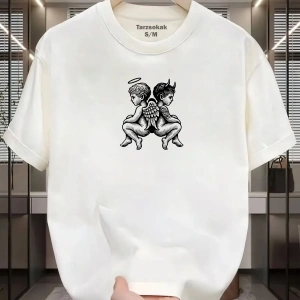 UNİSEX Melek ve Şeytan T-shirt
