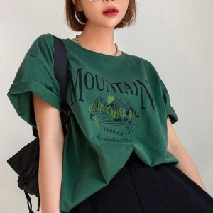Unisex Montain Baskılı T-shirt