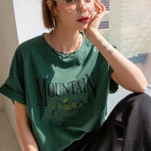 Unisex Montain Baskılı T-shirt