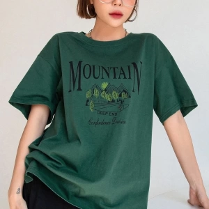 Unisex Montain Baskılı T-shirt