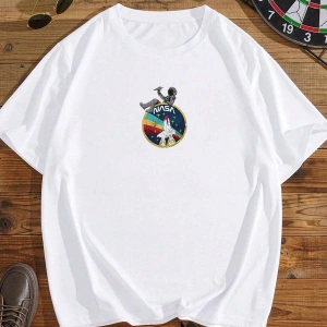 Unisex Nasa Baskılı T-shirt