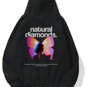Unisex Natural Diamonds Sweatshirt Hoodie Siyah