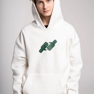 Unisex Nice To Meet You Sweatshirt Hoodie Beyaz