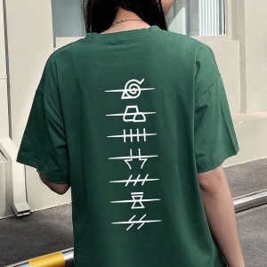 Unisex Ninja Akatsuki Baskılı T-shirt