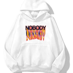 Unisex Nobody Sweatshirt Hoodie Beyaz