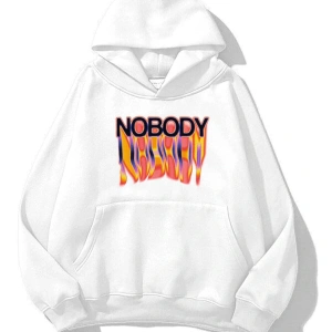 Unisex Nobody Sweatshirt Hoodie Beyaz