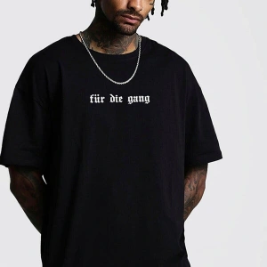 Unisex Örme Für Die Gang Basklı Siyah