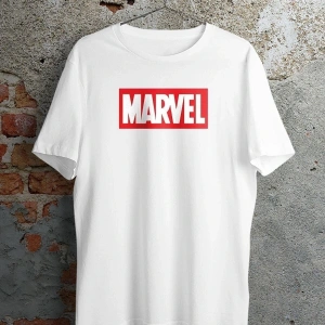 Unisex Örme Marvel Logo Baskılı