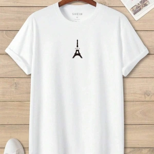 Unisex Oversize Eyfel Kulesi Baskılı T-shirt