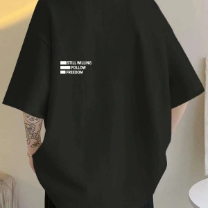 Unisex Oversize Follow Freedom Baskılı T-shirt