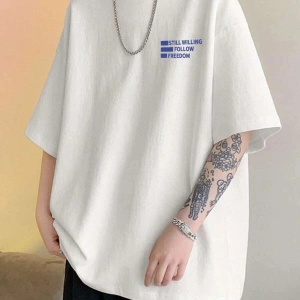 Unisex Oversize Follow Freedom Baskılı T-shirt