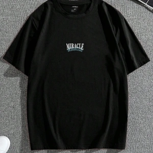 Unisex Oversize Kalıp Kelebek & Harf Grafik Damla Omuz Harajuku Style