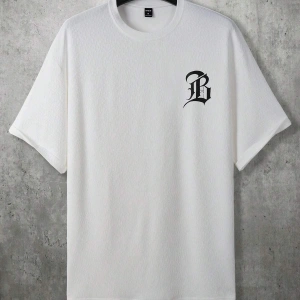 Unisex Oversize Kalıp Mektup Grafik Damla Omuz Harajuku Style